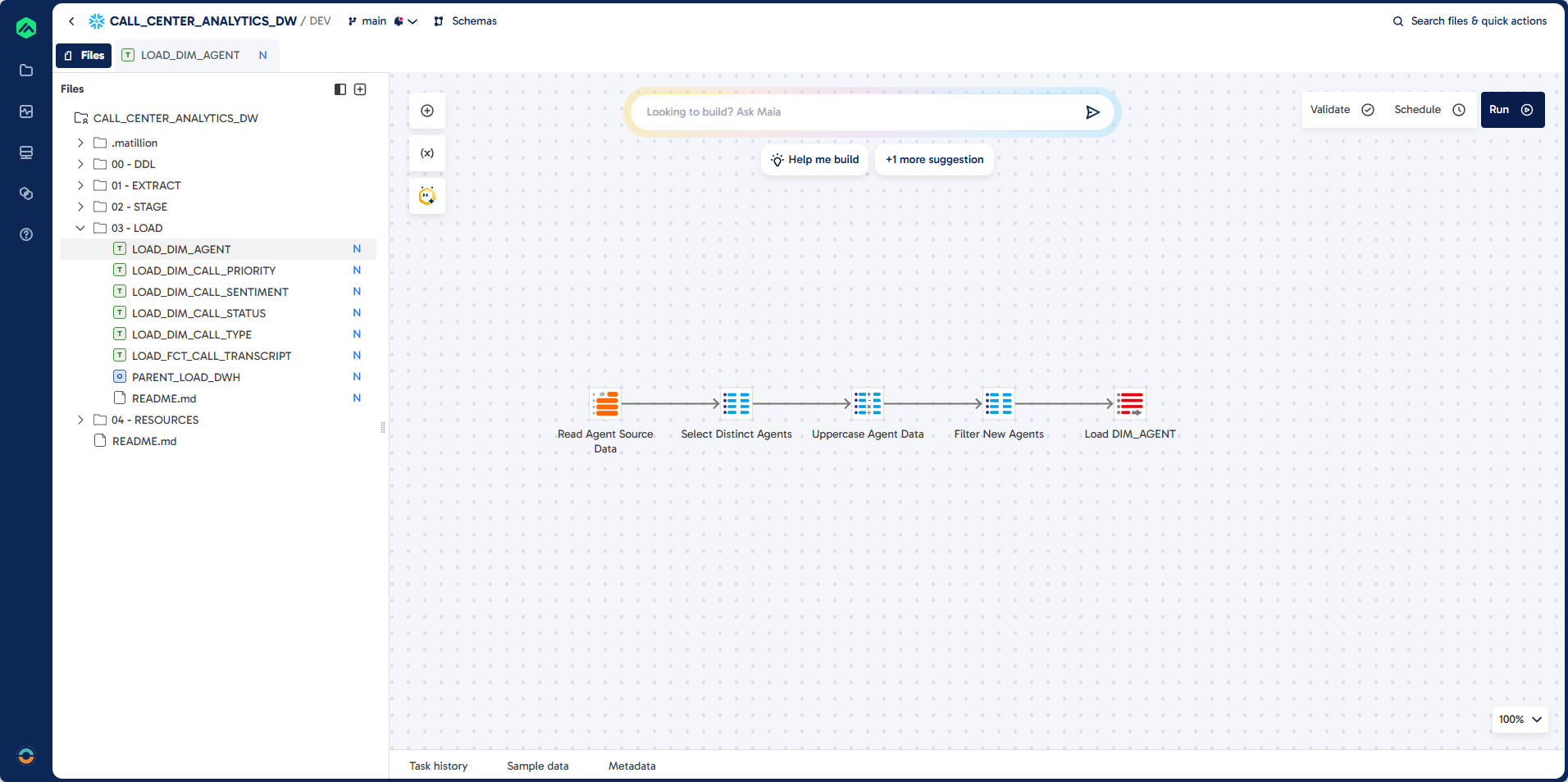 Matillion DWH - DIM_AGENT